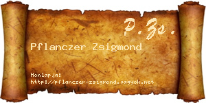 Pflanczer Zsigmond névjegykártya